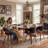Modern Upholstered Dining Chairs, Black Faux Leather With Wooden Legs, Soft Padded Seat And Back, Scandinavian Kitchen And Dining Room Side Chairs​​-864837338-864750633