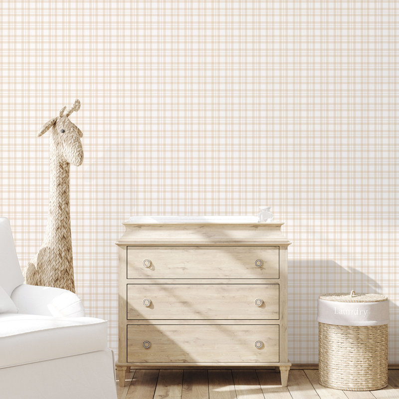 Rouleau de papier peint à motif écossais L 33 pi x l 21 po Tiny Tots 2, Beige