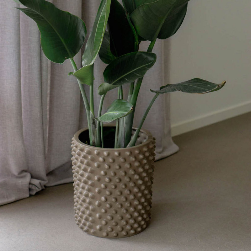 Cloudy Ceramic Pot Planter, 9.84" H x 11.81" W x 11.81" D, Brown