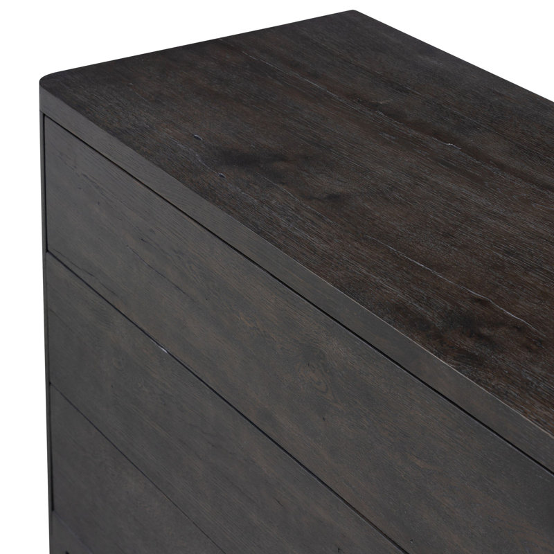 Noeline 6 Drawer Dresser-Worn Oak, Smoked Black Oak