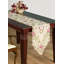 Chemin de table européen brodé avec fleurs et feuilles pour table de Noël et décor moderne