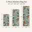 Ensemble de 3 tapis de cuisine floraux avec tapis antidérapants lavables