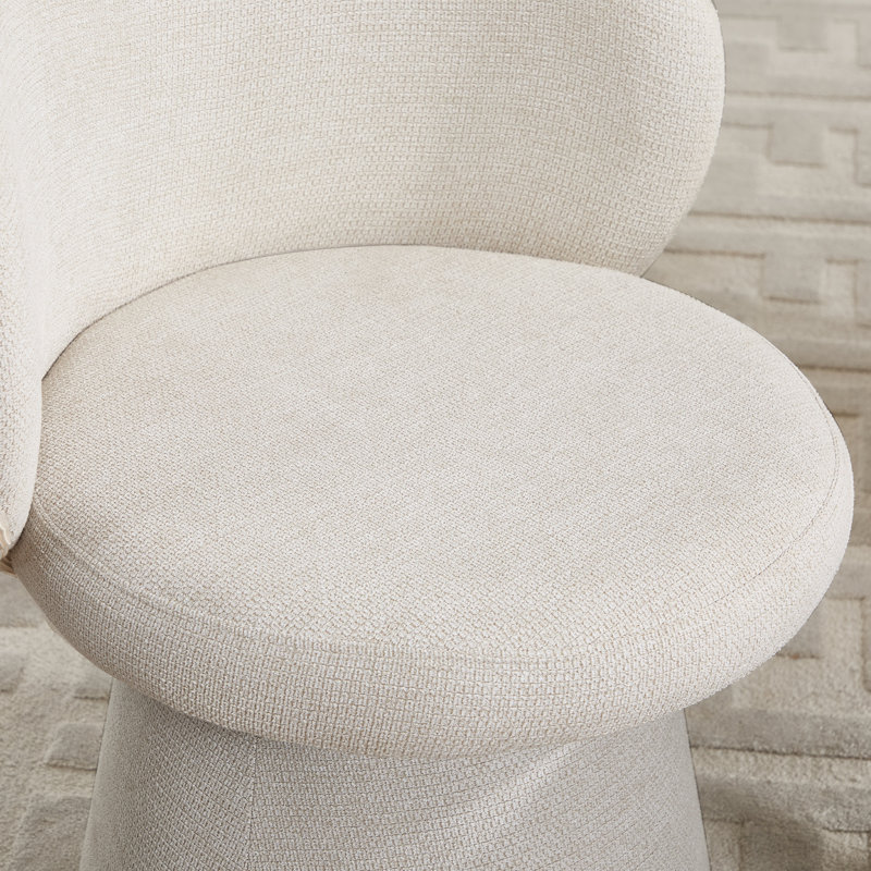 Chaise de salle à manger pivotante rembourrée avec dossier (ensemble de 4), 4, Beige