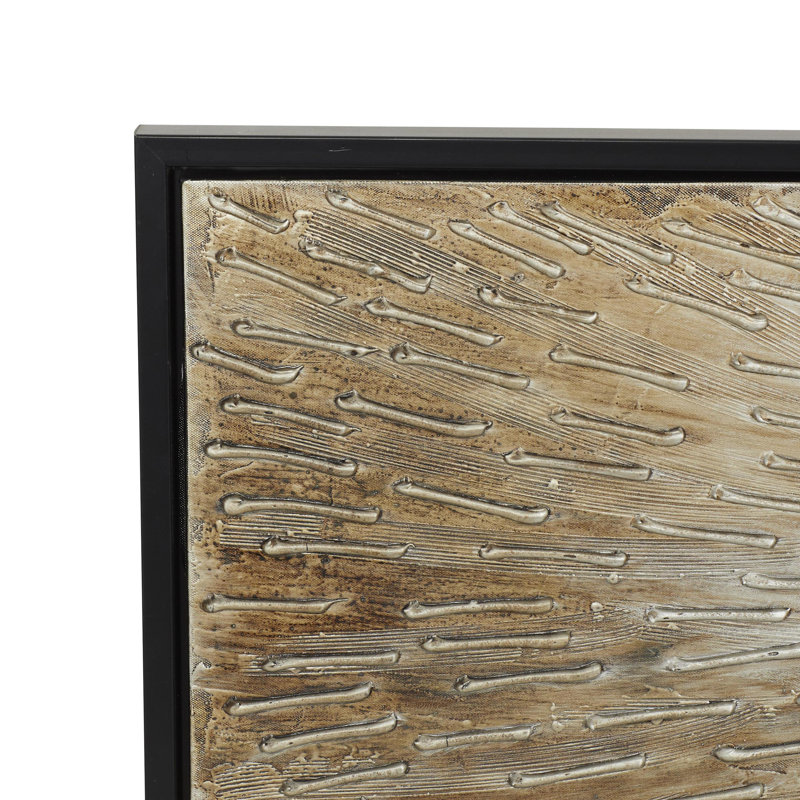 73" x 22" Brown Radial Starburst Canvas Wall Art