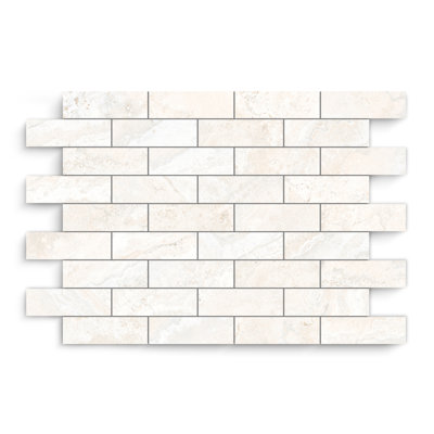Saturn Blanco Matte 1x3 Stone Look Mosaic (12x12 Sheet)