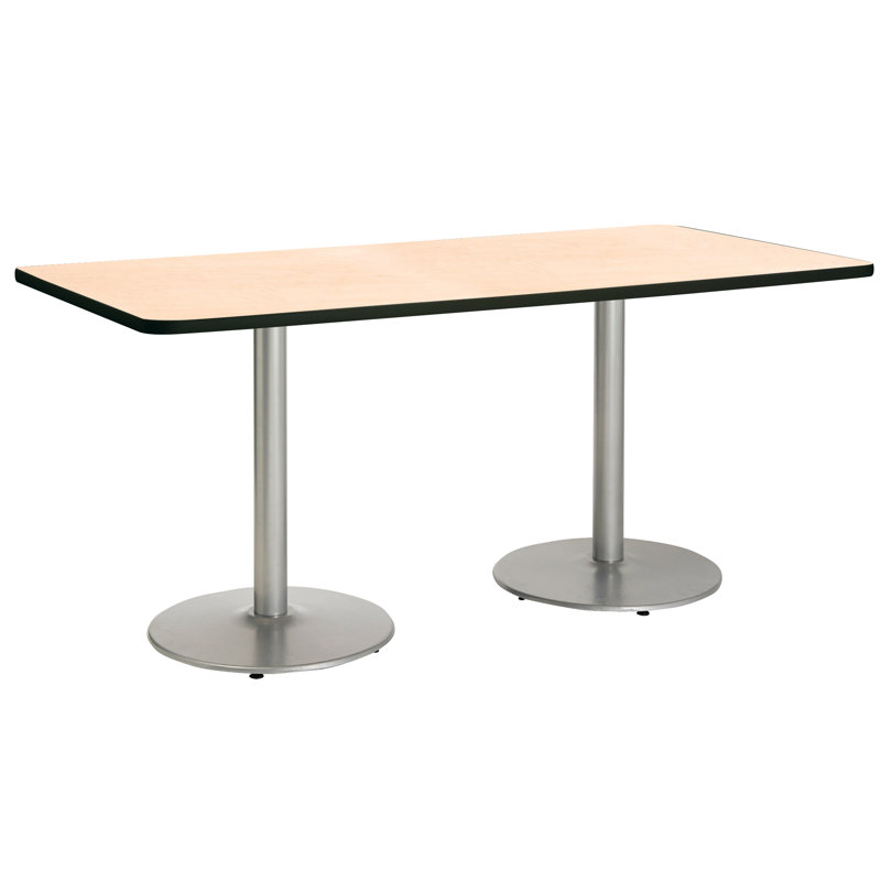 Mode Breakroom Table, Silver, Natural, 29" H x 72" L x 42" W