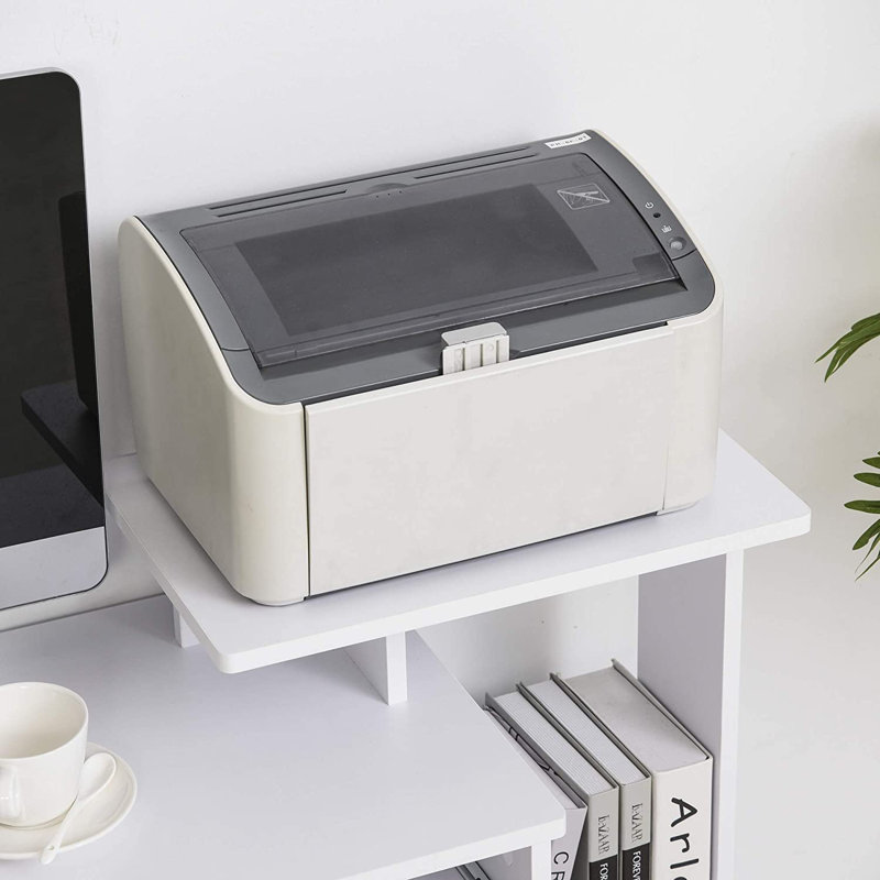 Cravens Computer Desk, White/White