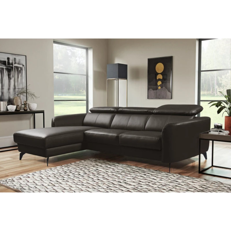 Hales Corner Sofa, Dark Brown, Left Hand Facing