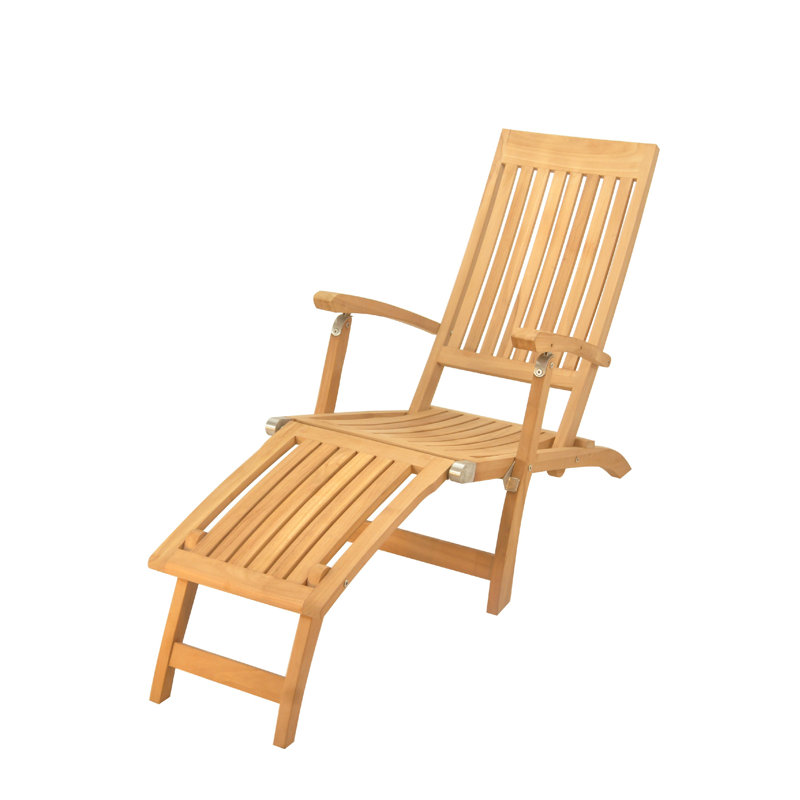 Makowski Outdoor Teak Chaise Lounge