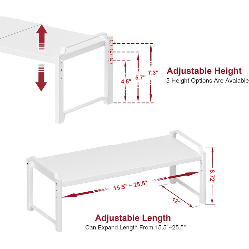 Étagère de rangement de cuisine robuste de 30 cm de large, supportant une charge de 45 kg, extensible et réglable, pour placards, armoires et comptoirs de cuisine.