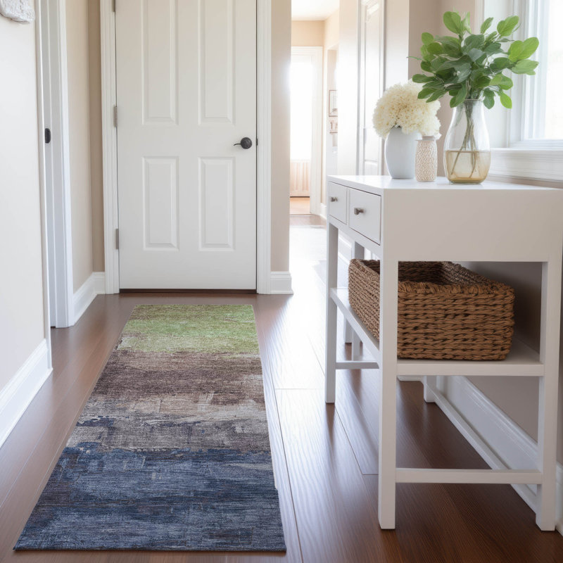 Premium Machine Washable Sykora AMF1473 Abstract Rug, Runner 2'3" x 7'6"
