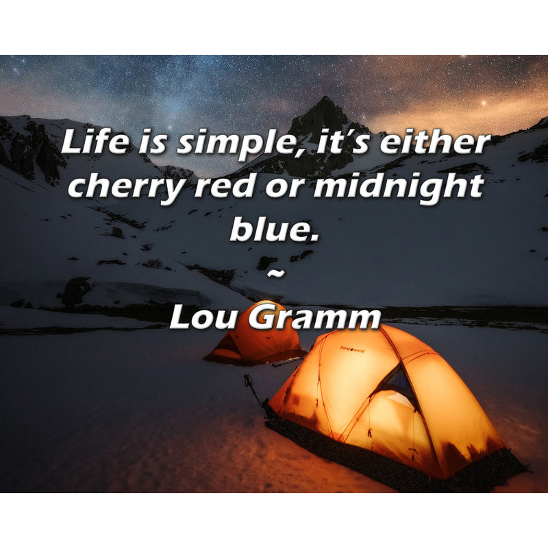 Toile tendue avec châssis Latitude Run® par Lou Gramm: «La vie est simple, elle est rouge cerise ou minuit, H 33 po x l 48 po
