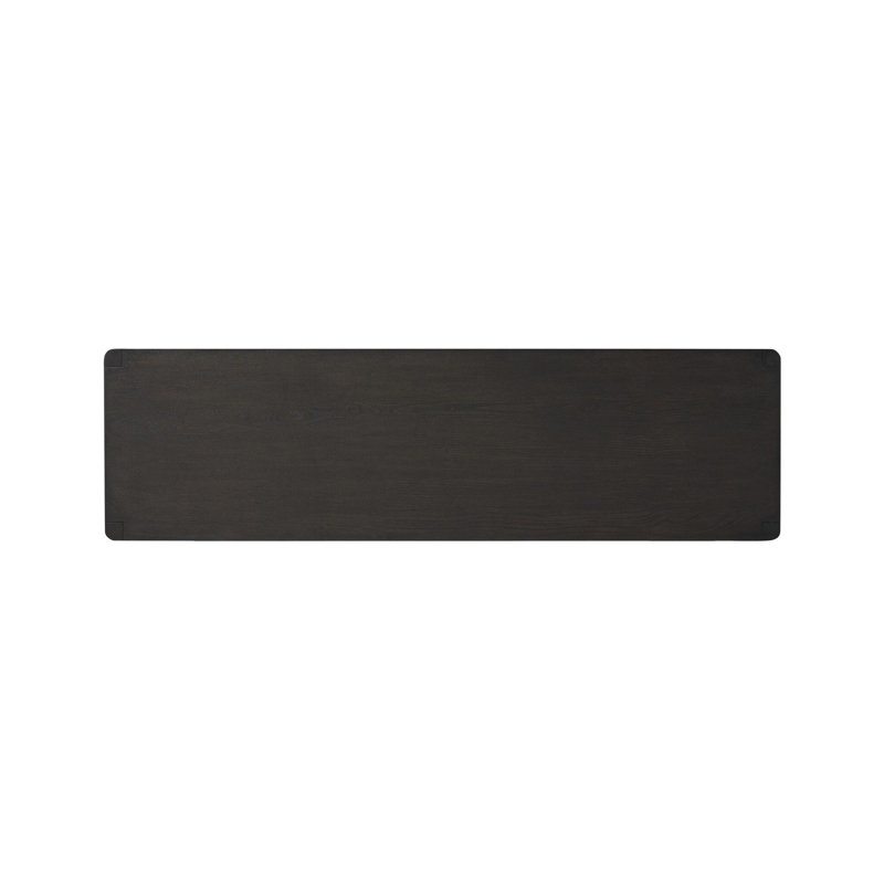 Zuma 55'' W Solid Wood Console Table, Smoked Black Ash