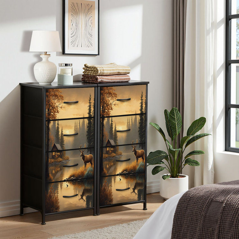 Commode pour chambre à coucher Commode pour chevreuil, forêt rustique, automne, chasse aux élans, chasse aux élans, commodes modernes et commodes à tiroirs