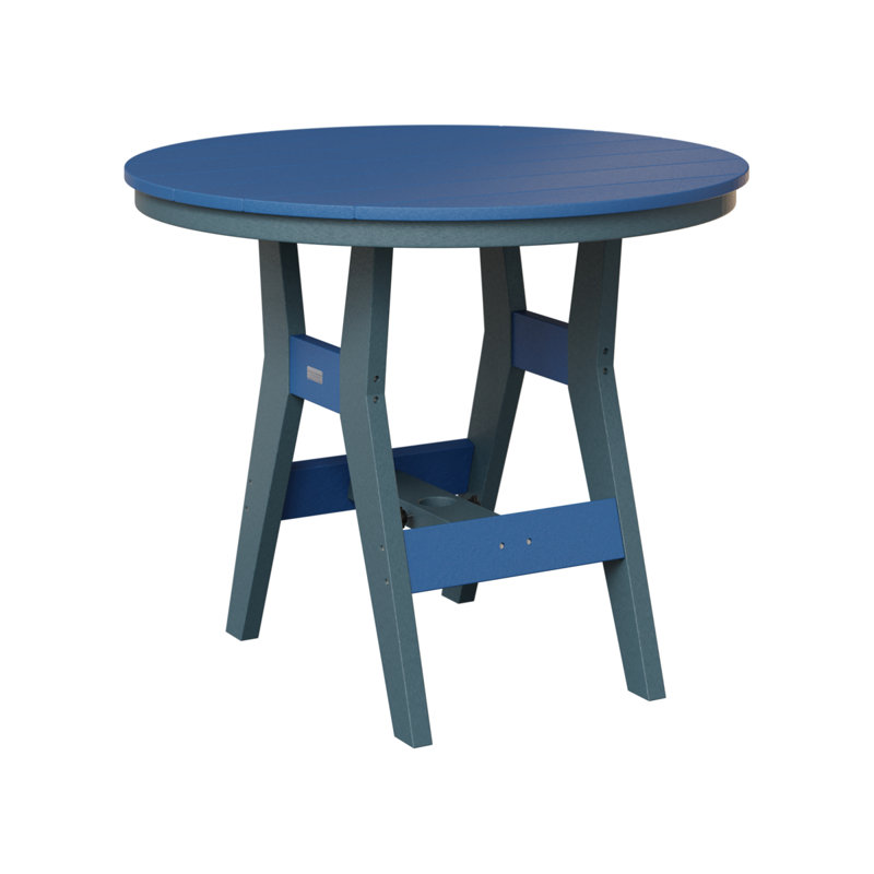 Table de bar ronde de 38 po Berlin Gardens Harbor, Ardoise, Bleu pacifique