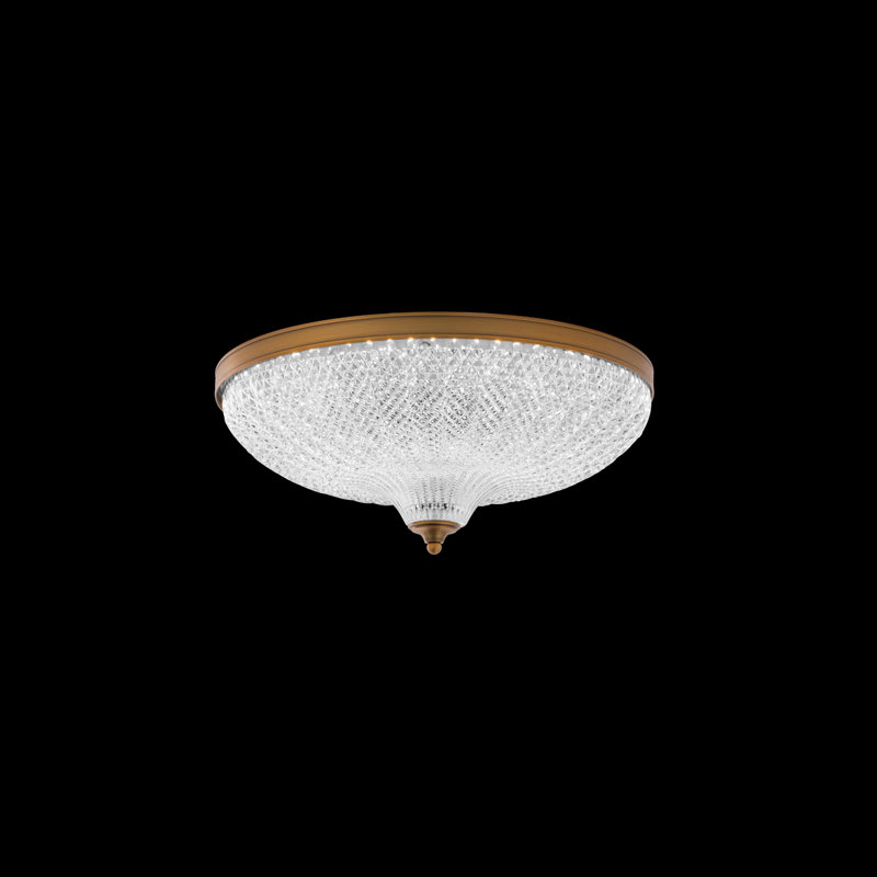 Roma 1 Light Flush Mount, Aged Brass, 6.9" H x 16.3" W x 16.3" D