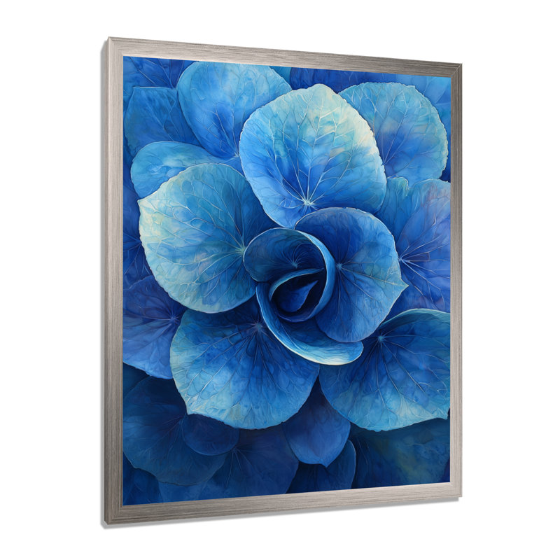 Edna - impressions sur toile florales, Reproduction encadrée d'une seule photo, Argent argent, H 32 po x l 24 po