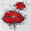 Toile texturée rouge coquelicots - décoration florale pour chambre à coucher-119180476