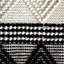 Tapis d'intérieur rectangulaire contemporain tissé à la main en laine et coton noir et blanc