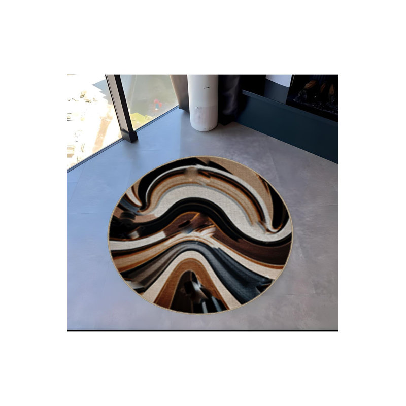 Tapis décoratif moderne multicolore à motifs abstraits et multicolores lavables à la machine