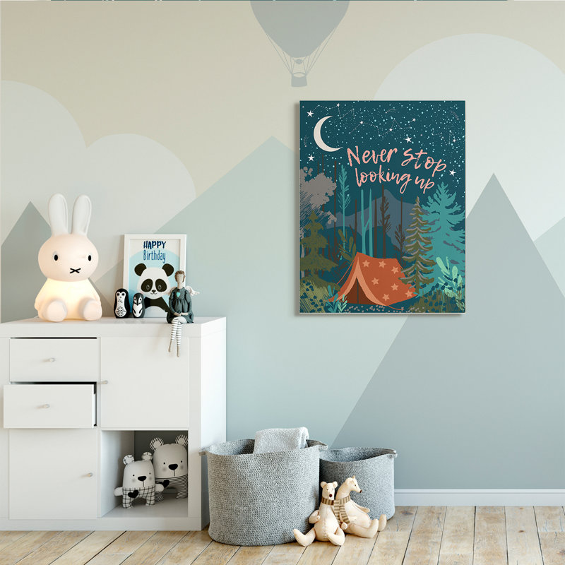 Never Stop Look Up Up, ciel nocturne, Toile tendue, H 48 po x l 36 po x 1,5 po