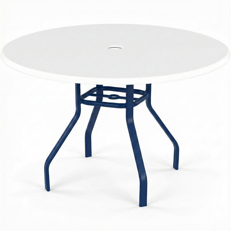 Windward Outdoor Fiberglass 42" Round Dining Table, Midnight