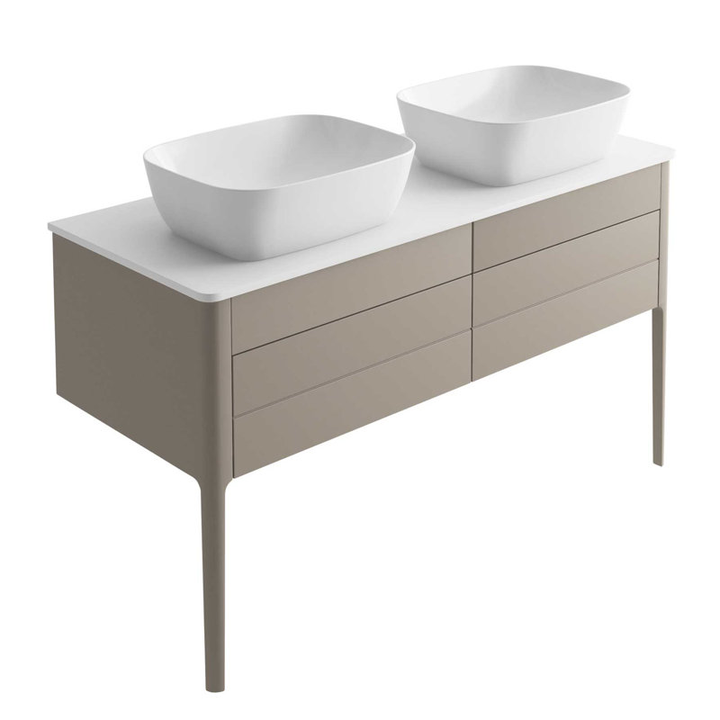 Senah 120cm Double Bathroom Vanity Base Only, Olive Grey