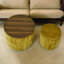 Repose-pieds 2-en-1 en chenille avec tabouret de rangement dissimulé, panneau durable, table basse multifonctionnelle-1212166381