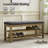 Upholstered Storage Bench with 2-Tier Shoe Rack-2009229110