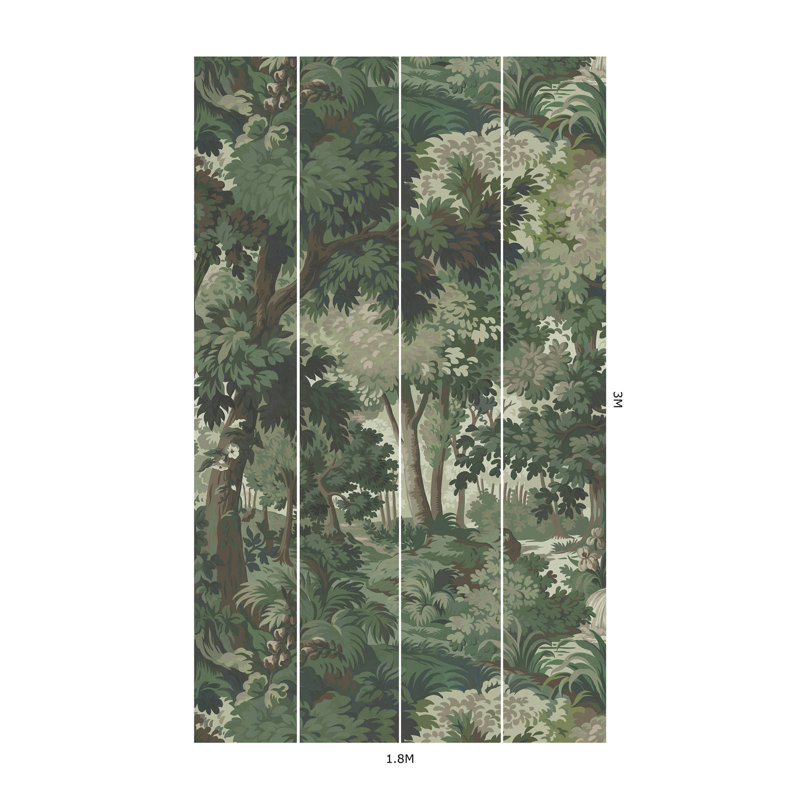 ARBOREA Wallpaper - Verde 9'10" - full height wallpaper