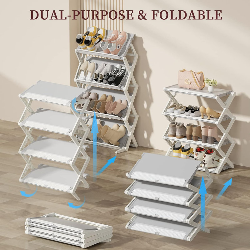 Rebrilliant 12 Pair Stackable Shoe Rack | Wayfair