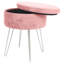 Harbour Housewares - Round Velvet Storage Footstool-96071852-96071858