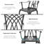 61 cm Cast Aluminium Bistro Table with Parasol Hole and 2 Bistro Chairs