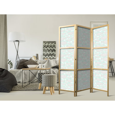 171cm H Solid Wood Folding Room Divider