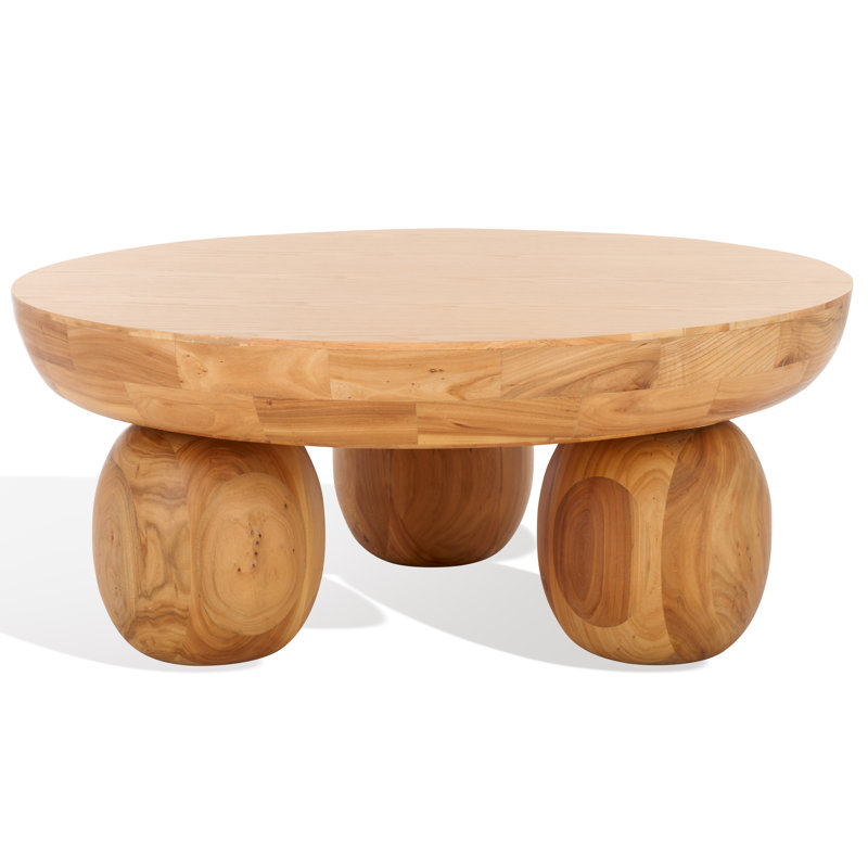 Hayliette Solid Wood Coffee Table, Beige