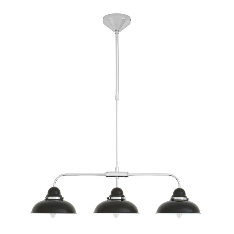 Orla 3 - Light Silver Kitchen Island Pendant, Black