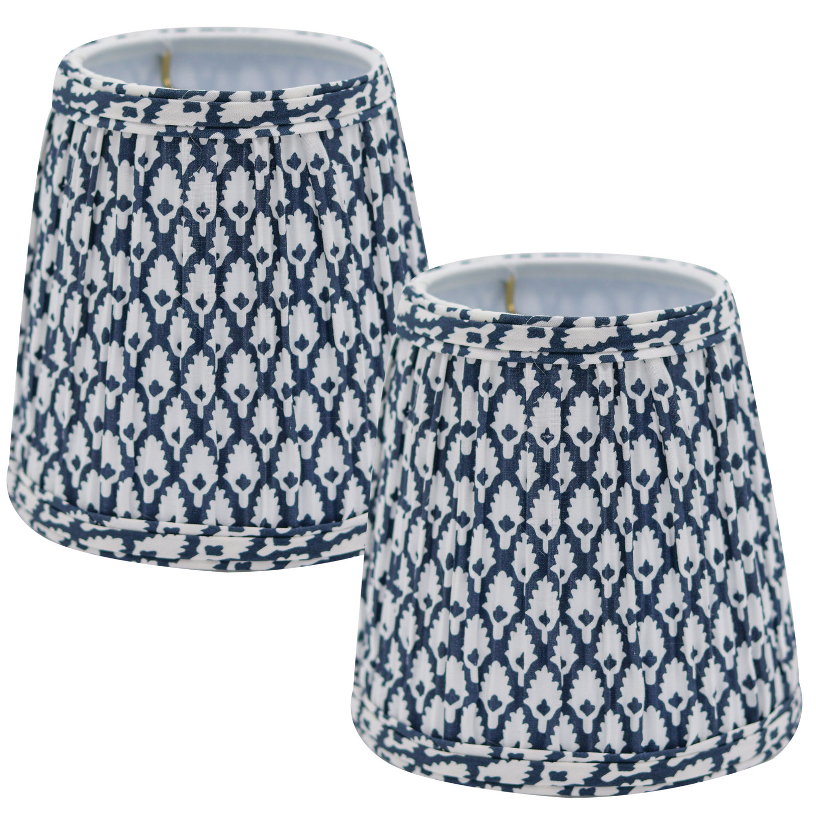 Empire Hardback Sconce Lamp Shade Set, Navy/White