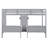 Twin over Twin Bunk Bed with Built-in Desk, Storage Shelves & LED Reading Light,Gray-777582348