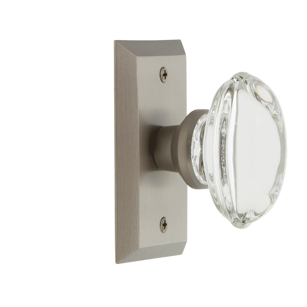 Studio Plate with Oval Clear Crystal Door Knob Nostalgic Warehouse