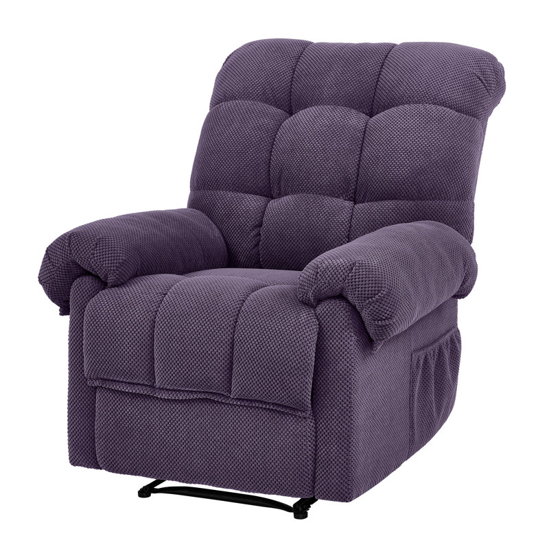 Fauteuil inclinable manuel rembourré 36 po, Violet