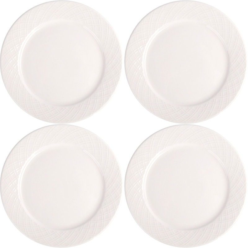 Dinnerware Set Of 4 10.5" Dinner Plates, Diagonal
