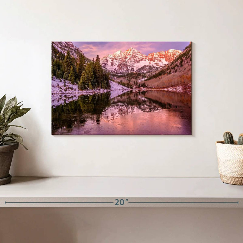 Alvord Maroon Bells, lever de soleil rose, H 8 po x l 12 po