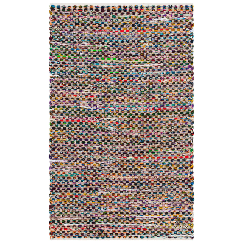 Tapis naturel / multicolore en jute / sisal à tissage plat Herzig, Rectangle 8 pi x 10 pi