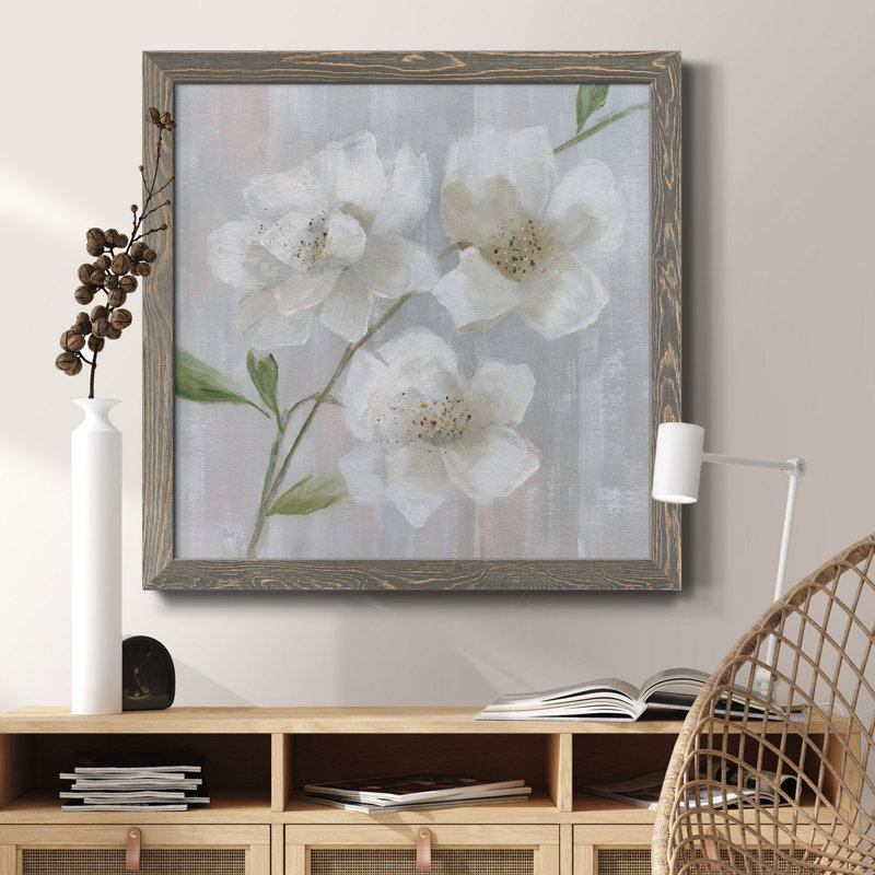 Grès I - peinture sur toile encadrée, H 34,5 po x l 34,5 po x P 1 po, Cadre gris