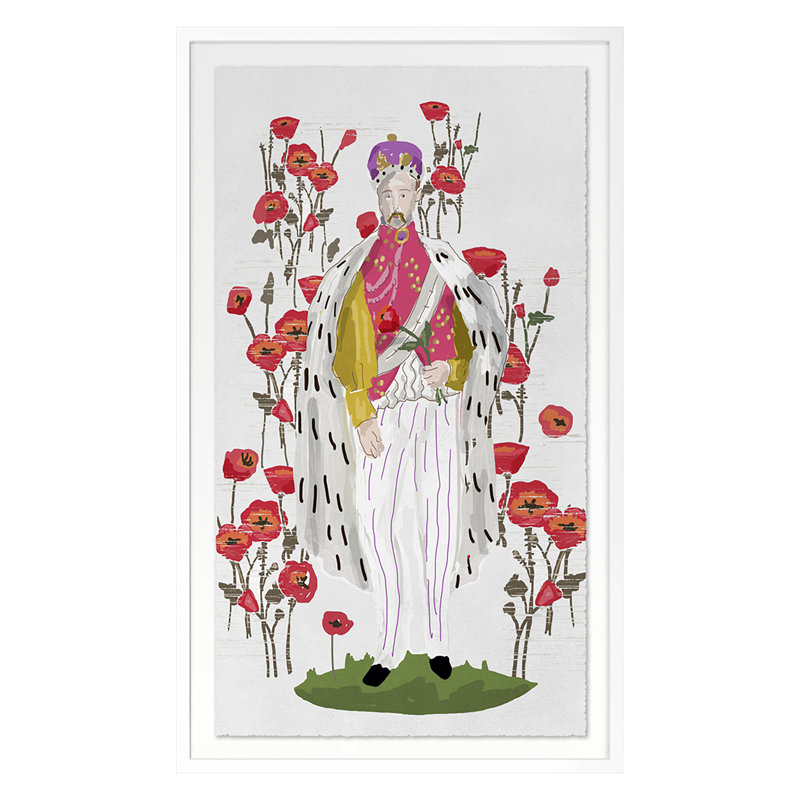 King Print by Dana Gibson, White, 40" H x 24" W