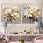 Magnolia beige et vert Blooms - Magnolias carré ensemble de 2 collages-1270655153-1270655157