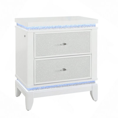 Modern Silver Champagne Bedside Table