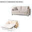Canapé-lit 81,5 po 2 places, canapé-lit en tissu d'ameublement en lin beige, éponge haute densité et mousse à mémoire de forme de 3,35 po, assemblage facile pour la vie beige, revêtement, éponge, assemblage, petits espaces-2036297641