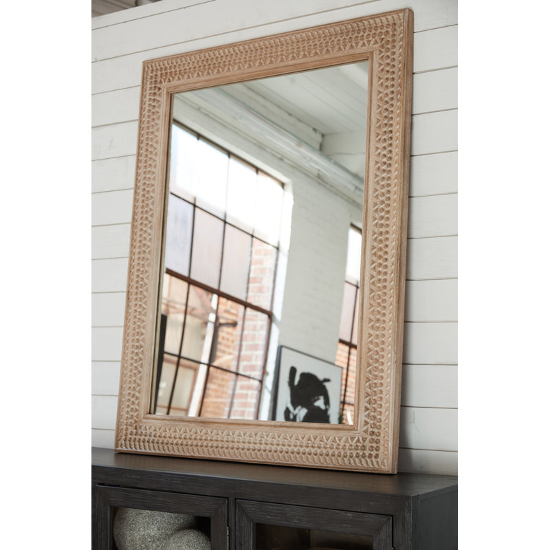 Balintmore Dark Brown Wood Rectangular Accent Mirror