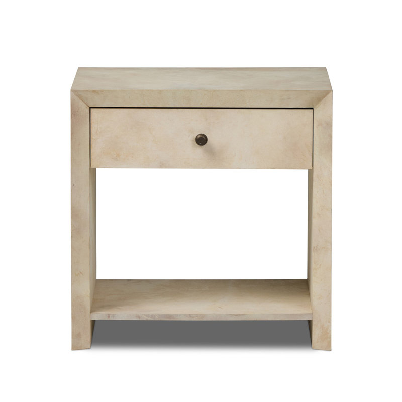Table de chevet Dolly - Vélin taupe naturel clair
